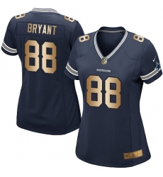 Women's Nike Dallas Cowboys #88 Dez Bryant Elite Navy/Gold Team Color NFL Jersey