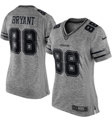 Women's Nike Dallas Cowboys #88 Dez Bryant Limited Gray Gridiron NFL Jersey