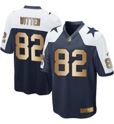 Youth Nike Dallas Cowboys #82 Jason Witten Elite Navy/Gold Throwback Alternate NFL Jersey