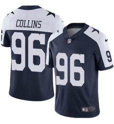 Men's Nike Dallas Cowboys #96 Maliek Collins Navy Blue Throwback Alternate Vapor Untouchable Limited Player NFL Jersey