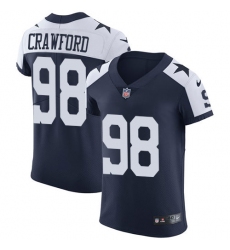Men's Nike Dallas Cowboys #98 Tyrone Crawford Navy Blue Throwback Alternate Vapor Untouchable Elite Player NFL Jersey