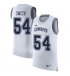 Men's Nike Dallas Cowboys #54 Jaylon Smith Limited White Rush Player Name & Number Tank Top NFL Jersey