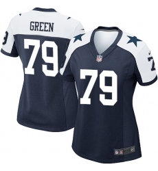 Women's Nike Dallas Cowboys #79 Chaz Green Game Navy Blue Throwback Alternate NFL Jersey