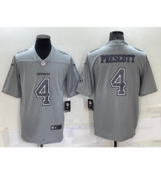 Men's Dallas Cowboys #4 Dak Prescott LOGO Grey Atmosphere Fashion 2022 Vapor Untouchable Stitched Nike Limited Jersey