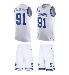 Men's Nike Dallas Cowboys #91 L. P. Ladouceur Limited White Tank Top Suit NFL Jersey
