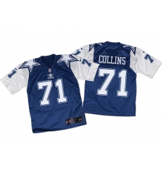 Men's Nike Dallas Cowboys #71 La'el Collins Elite Navy/White Throwback NFL Jersey