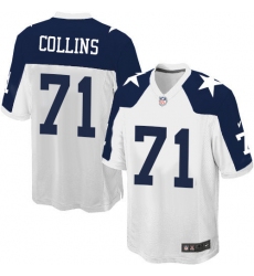 Men's Nike Dallas Cowboys #71 La'el Collins Game White Throwback Alternate NFL Jersey