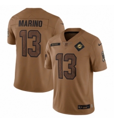 Men's Miami Dolphins #13 Dan Marino Nike Brown 2023 Salute To Service Retired Player Limited Jersey
