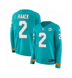 Women's Nike Miami Dolphins #13 Dan Marino Limited Aqua Therma Long Sleeve NFL Jersey