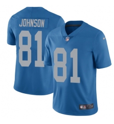 Men's Nike Detroit Lions #81 Calvin Johnson Limited Blue Alternate Vapor Untouchable NFL Jersey