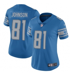 Women's Nike Detroit Lions #81 Calvin Johnson Limited Light Blue Team Color Vapor Untouchable NFL Jersey