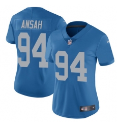 Women's Nike Detroit Lions #94 Ziggy Ansah Limited Blue Alternate Vapor Untouchable NFL Jersey