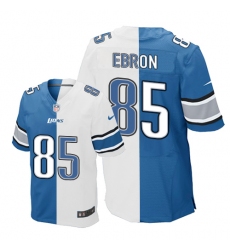 Men's Nike Detroit Lions #85 Eric Ebron Elite Blue/White Split Fashion NFL Jersey