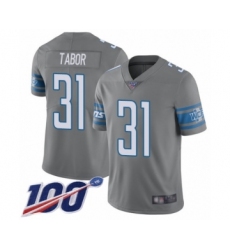 Men's Detroit Lions #34 Zach Zenner Blue Alternate Vapor Untouchable Limited Player 100th Season Football Jersey