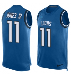 Men's Nike Detroit Lions #11 Marvin Jones Jr Limited Light Blue Player Name & Number Tank Top NFL Jersey