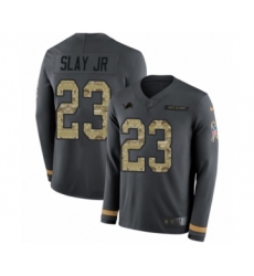Youth Nike Detroit Lions #23 Darius Slay Limited Black Salute to Service Therma Long Sleeve NFL Jersey