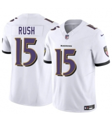 Men's Baltimore Ravens #15 Cooper Rush White 2025 F.U.S.E. Vapor Limited Football Jersey