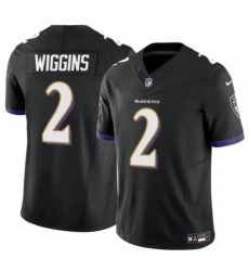 Men's Baltimore Ravens #2 Nate Wiggins Black 2024 Draft F.U.S.E. Vapor Limited Football Jersey