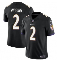 Men's Baltimore Ravens #2 Nate Wiggins Black 2024 Draft Vapor Limited Football Jersey