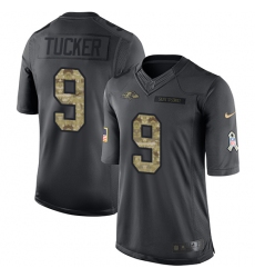 Men's Nike Baltimore Ravens #9 Justin Tucker Limited Black 2016 Salute to Service NFL Jersey Men's Nike Baltimore Ravens #9 Justin Tucker Limited Black 2016 Salute to Service NFL Jersey