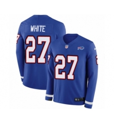 Youth Nike Buffalo Bills #27 Tre'Davious White Limited Royal Blue Therma Long Sleeve NFL Jersey