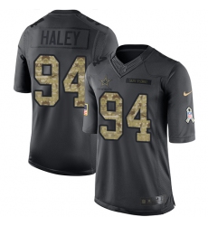 Youth Nike Dallas Cowboys #94 Charles Haley Limited Black 2016 Salute to Service NFL Jersey