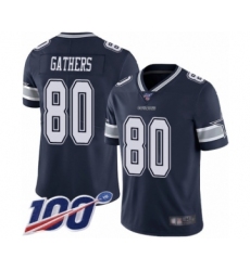 Men's Dallas Cowboys #80 Rico Gathers Navy Blue Team Color Vapor Untouchable Limited Player 100th Season Football Jersey