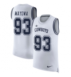 Men's Nike Dallas Cowboys #93 Benson Mayowa Limited White Rush Player Name & Number Tank Top NFL Jersey