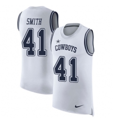 Men's Nike Dallas Cowboys #41 Keith Smith Limited White Rush Player Name & Number Tank Top NFL Jersey