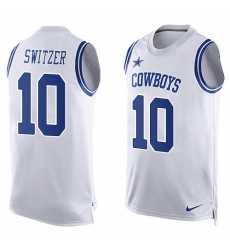 Men's Nike Dallas Cowboys #10 Ryan Switzer Limited White Player Name & Number Tank Top NFL Jersey
