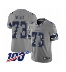 Men's Dallas Cowboys #73 Joe Looney Limited Gray Inverted Legend 100th Season Football Jersey
