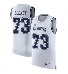 Men's Nike Dallas Cowboys #73 Joe Looney Limited White Rush Player Name & Number Tank Top NFL Jersey