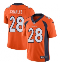 Men's Nike Denver Broncos #28 Jamaal Charles Orange Team Color Vapor Untouchable Limited Player NFL Jersey