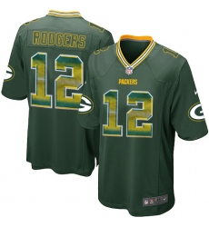 Men's Nike Green Bay Packers #12 Aaron Rodgers Limited Green Strobe NFL Jersey
