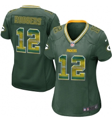 Women's Nike Green Bay Packers #12 Aaron Rodgers Limited Green Strobe NFL Jersey
