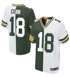 Men's Nike Green Bay Packers #18 Randall Cobb Elite Green/White Split Fashion NFL Jersey