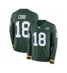 Youth Nike Green Bay Packers #18 Randall Cobb Limited Green Therma Long Sleeve NFL Jersey