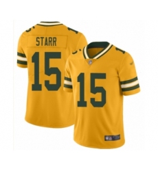 Men's Green Bay Packers #15 Bart Starr Limited Gold Inverted Legend Football Jersey