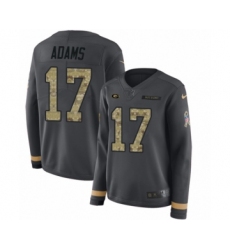 Women's Nike Green Bay Packers #17 Davante Adams Limited Black Salute to Service Therma Long Sleeve NFL Jersey