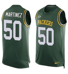 Men's Nike Green Bay Packers #50 Blake Martinez Limited Green Player Name & Number Tank Top NFL Jersey