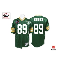 Mitchell And Ness Green Bay Packers #89 Dave Robinson Green Team Color 75TH Hall of Famers Authentic Throwback NFL Jersey
