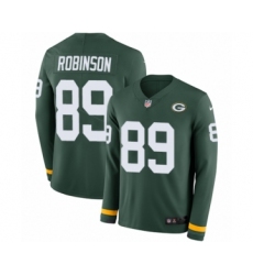 Youth Nike Green Bay Packers #89 Dave Robinson Limited Green Therma Long Sleeve NFL Jersey