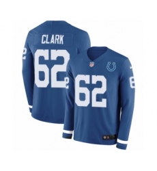 Men's Nike Indianapolis Colts #62 Le'Raven Clark Limited Blue Therma Long Sleeve NFL Jersey