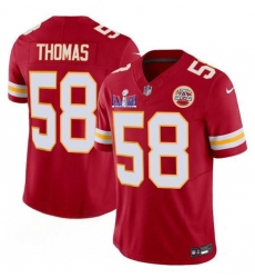 Men’s Kansas City Chiefs #58 Derrick Thomas Red 2024 F.U.S.E. Super Bowl LVIII Vapor Untouchable Limited Football Stitched Jersey