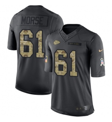 Men's Nike Kansas City Chiefs #61 Mitch Morse Limited Black 2016 Salute to Service NFL Jersey