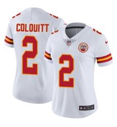 Women's Nike Kansas City Chiefs #2 Dustin Colquitt White Vapor Untouchable Limited Player NFL Jersey