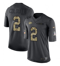 Youth Nike Kansas City Chiefs #2 Dustin Colquitt Limited Black 2016 Salute to Service NFL Jersey