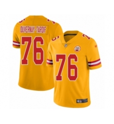 Youth Kansas City Chiefs #76 Laurent Duvernay-Tardif Limited Gold Inverted Legend Football Jersey