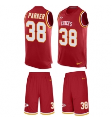 Men's Nike Kansas City Chiefs #38 Ron Parker Limited Red Tank Top Suit NFL Jersey