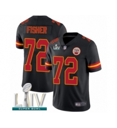 Men's Kansas City Chiefs #72 Eric Fisher Limited Black Rush Vapor Untouchable Super Bowl LIV Bound Football Jersey